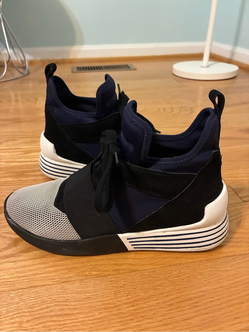 Kendall & Kylie Navy, Black and White Slip-On Athletic Sneakers